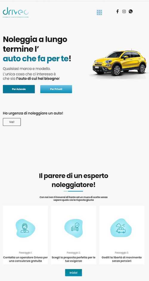 restyling sito web noleggio auto